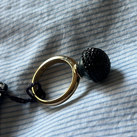 Swarovski Jewelry - SWAROVSKI Crystal BLK AND GOLD RING  AUTHENTIC